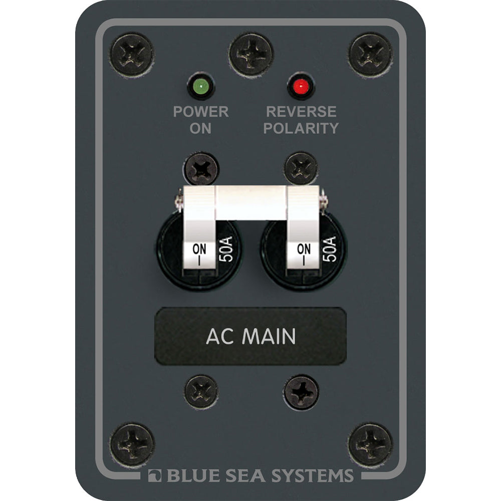 Blue Sea 8079 AC Main Only Circuit Breaker Panel – White Switches [8079]