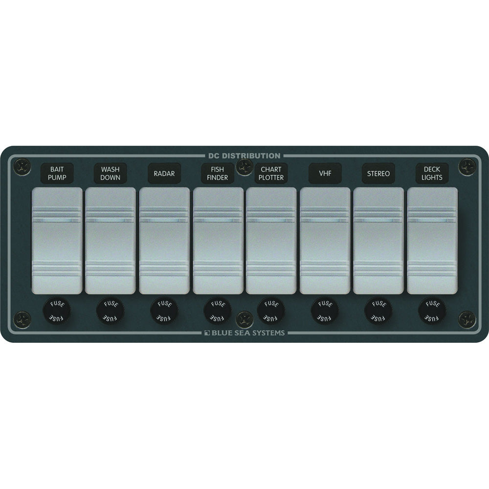 Blue Sea 8261 Waterproof Panel 8 Position – Slate Grey [8261]