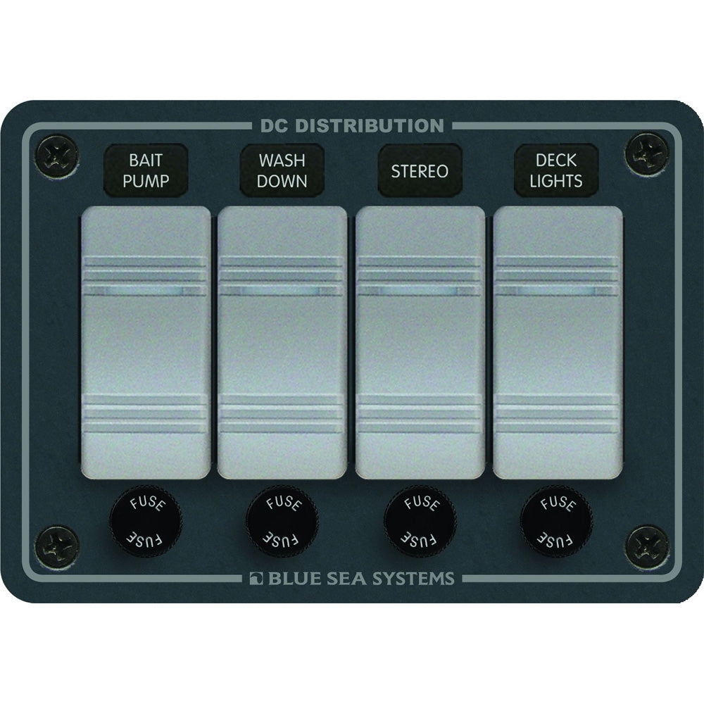 Blue Sea 8262 Waterproof Panel 4 Position – Slate Grey [8262]