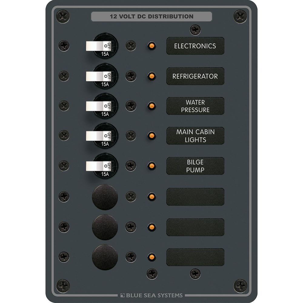 Blue Sea 8023 DC 8 Position Circuit Breaker – White Switches [8023]