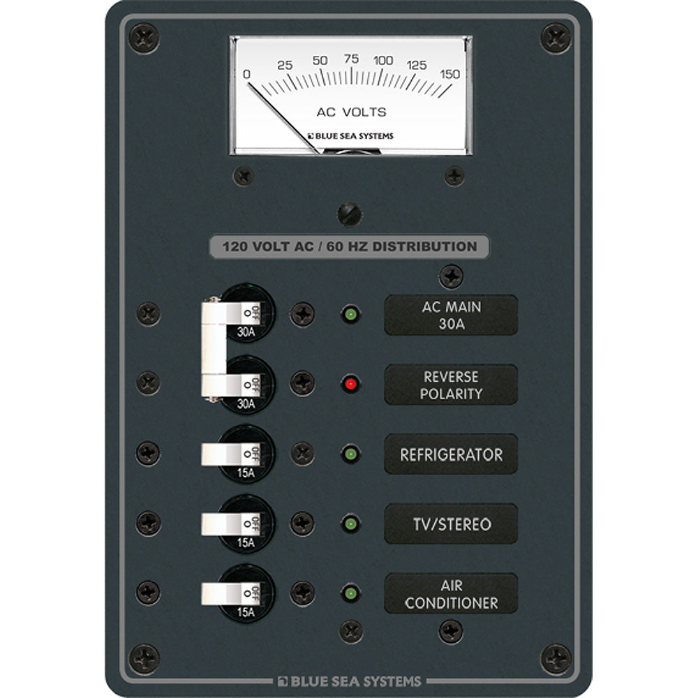 Blue Sea 8043 AC Main +3 Positions Toggle Circuit Breaker Panel – White Switches [8043]