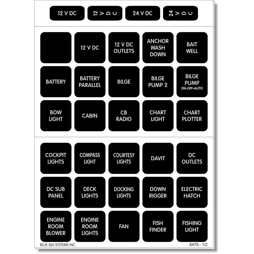 Blue Sea 4216 Square Format Label Set – 60 [4216]