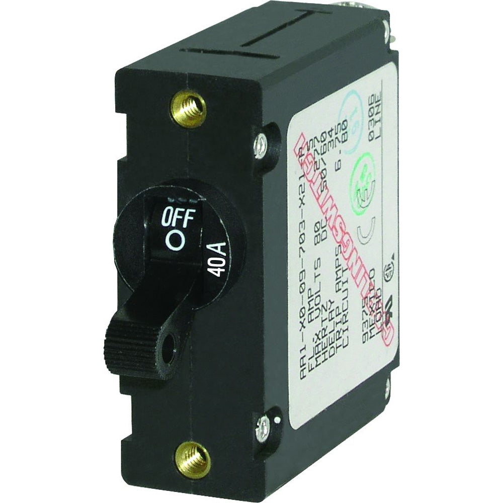 Blue Sea 7224 AC / DC Single Pole Magnetic World Circuit Breaker  –  40 Amp [7224]