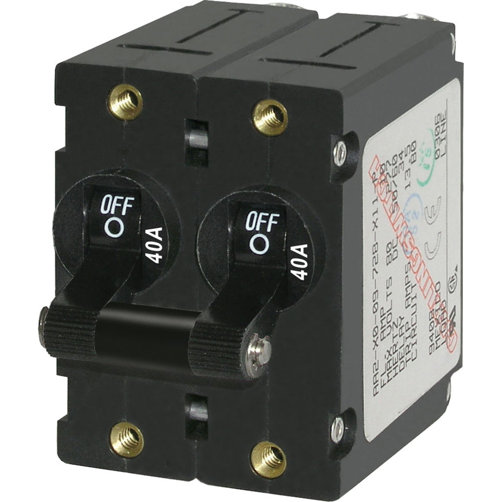 Blue Sea 7239 A-Series Double Pole Toggle – 40A – Black [7239]