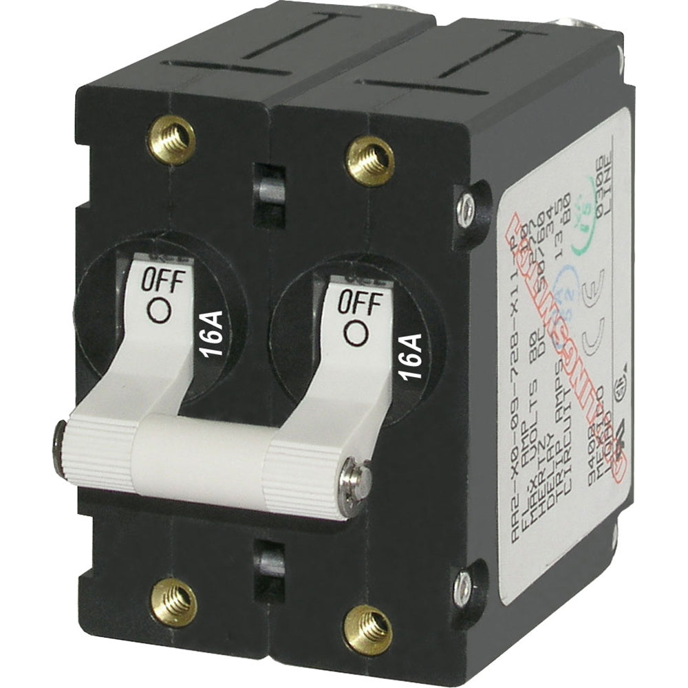Blue Sea 7294 A-Series Double Pole Toggle – 16A – White [7294]