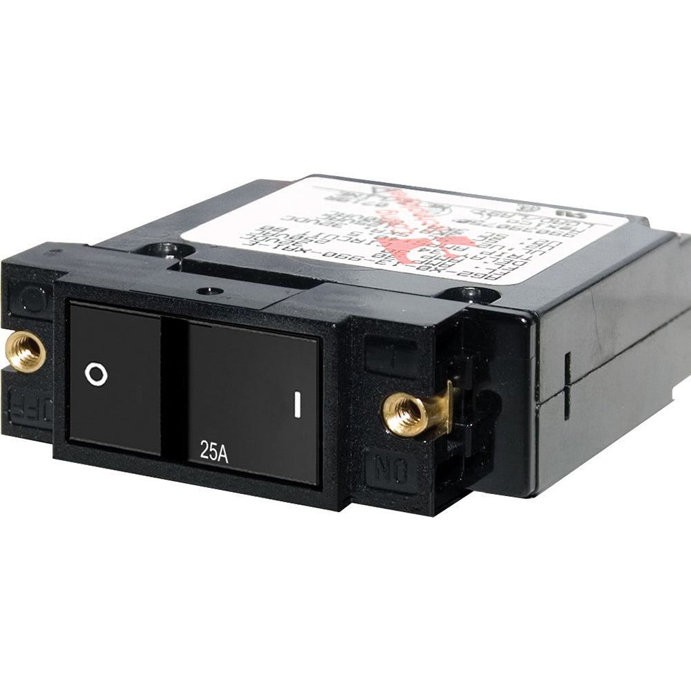 Blue Sea 7405 Single Pole Small Case 2″ Flat Rocker Circuit Breaker  –  25 Amp [7405]
