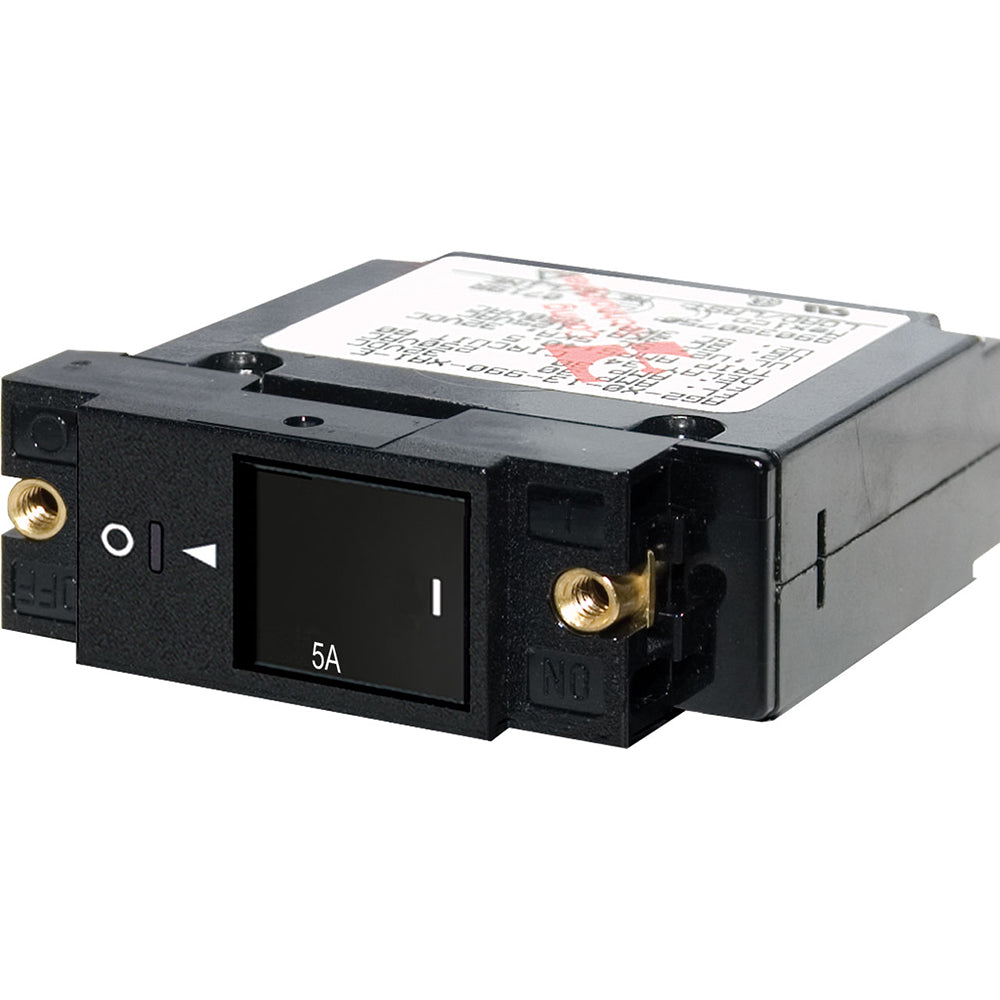 Blue Sea 7425 Single Pole Small Case 2″ Slot Reset Rocker Circuit Breaker  –  5 Amp [7425]