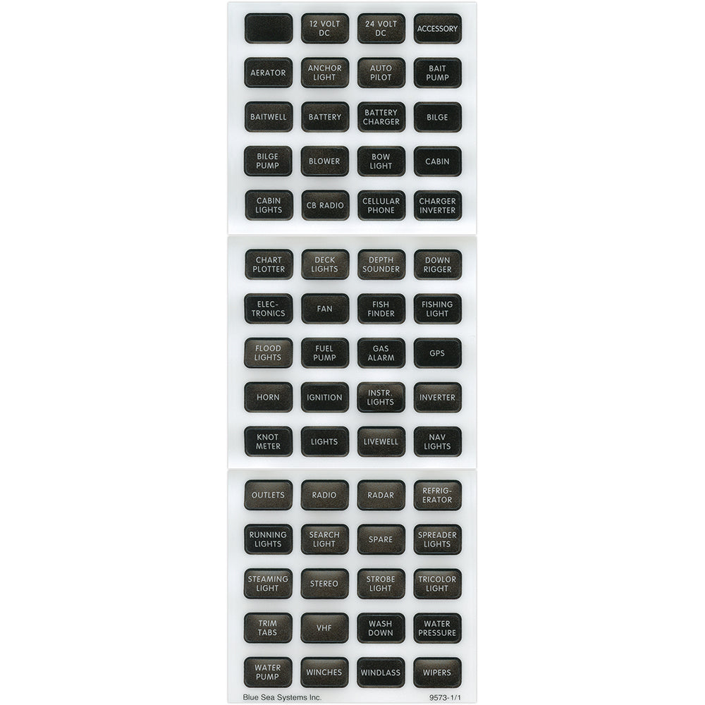 Blue Sea 8214 Black Small Format Label Kit – 60 Labels [8214]