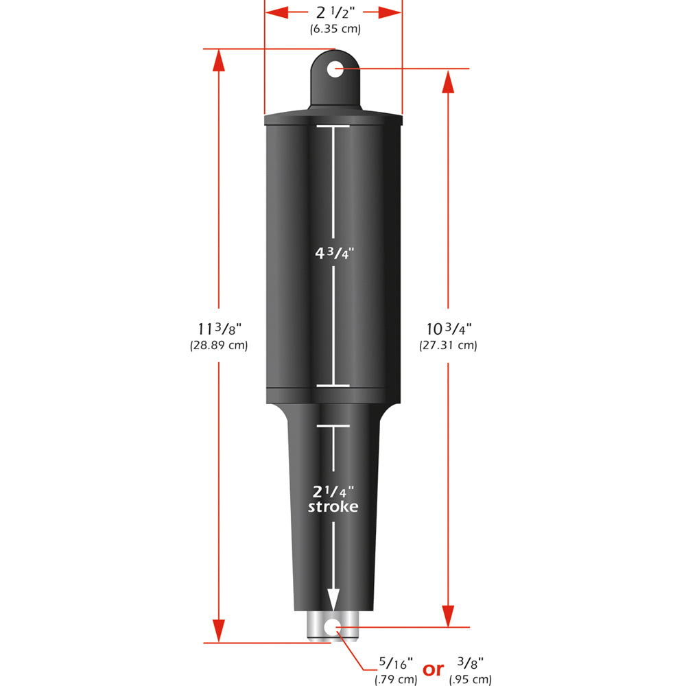 Lenco 101XD  Extreme Duty Actuator – 24v – 2 1/4″ Stroke – 3/8″ Hardware [15063-001]