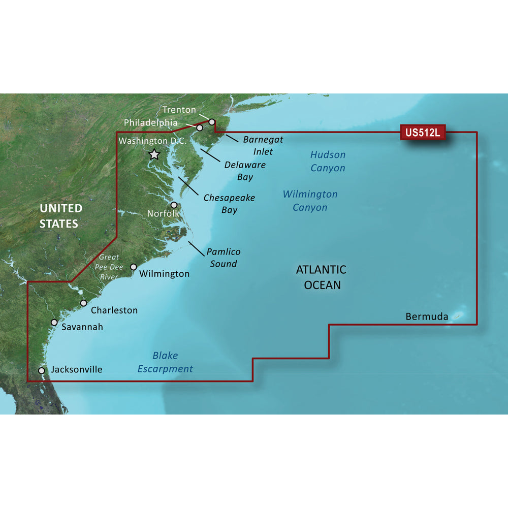 Garmin BlueChart g3 Vision HD – VUS512L – Mid-Atlantic – microSD/SD [010-C0741-00]