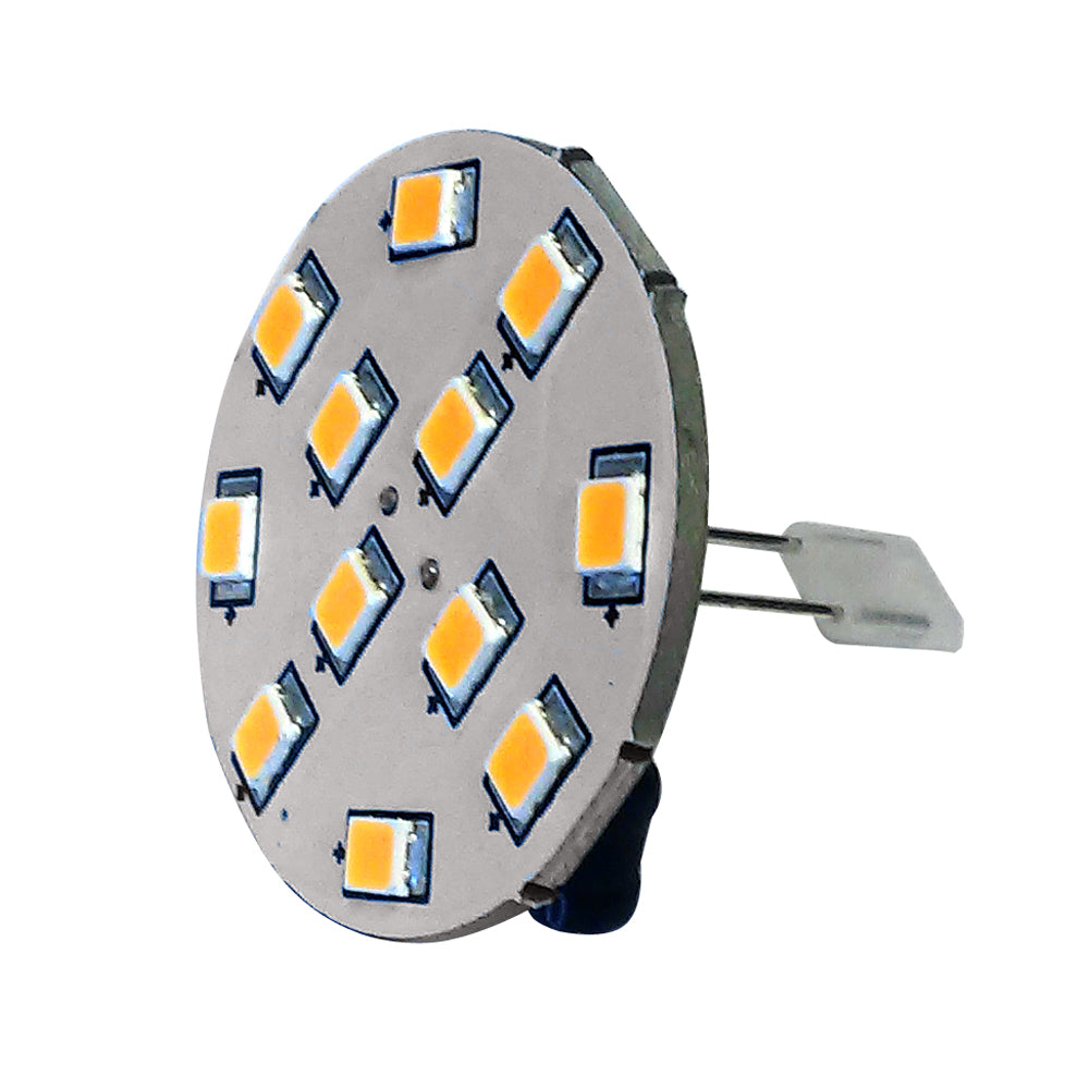 Lunasea G4 10 Back Pin LED Light Bulb – 12VAC or 10-30VDC/2W/140 Lumens – Warm White [LLB-21UW-21-00]
