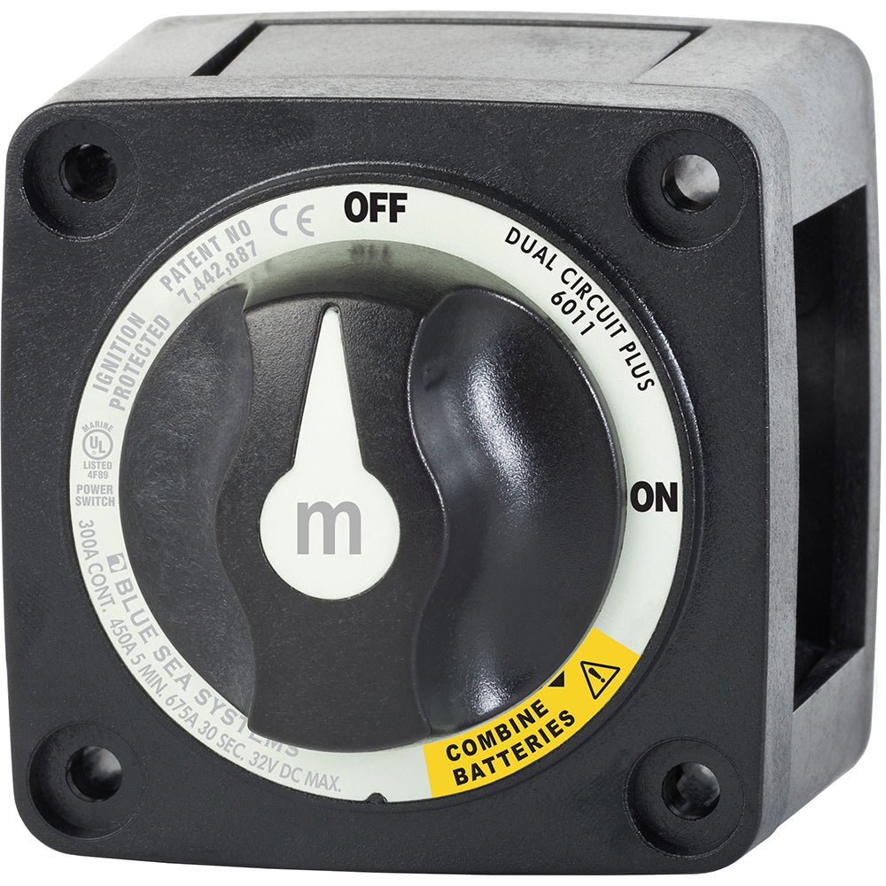 Blue Sea 6011200 m-Series Battery Switch Dual Circuit Plus – Black [6011200]