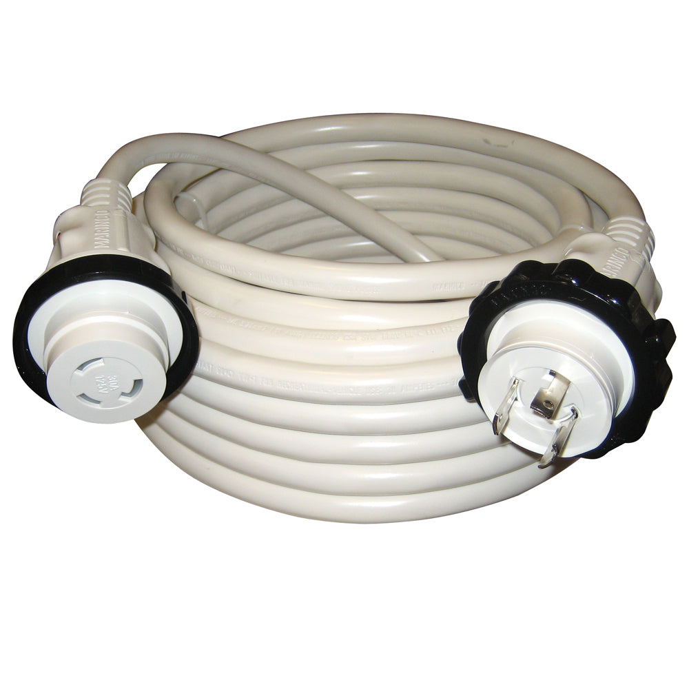 Marinco 30A 125V Molded Standard Cordset – White – 50′ [199120]
