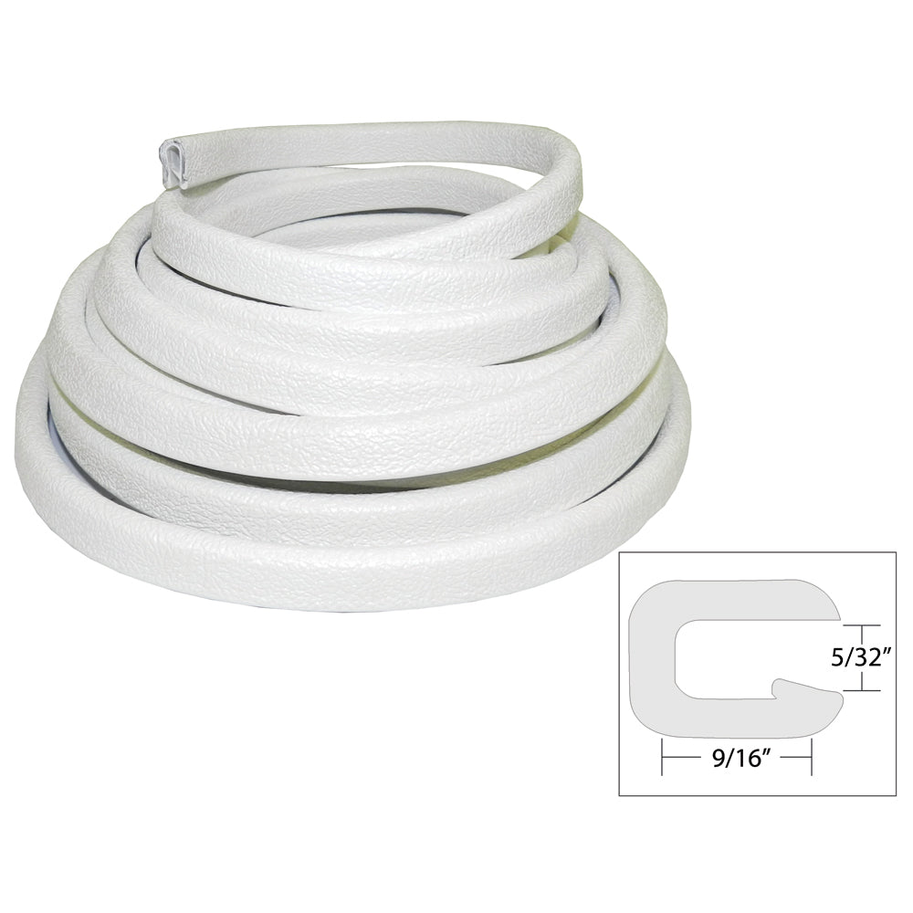 TACO Flexible Vinyl Trim – 5/32″ Opening x 9/16″W x 25’L – White [V30-1005W25-1]