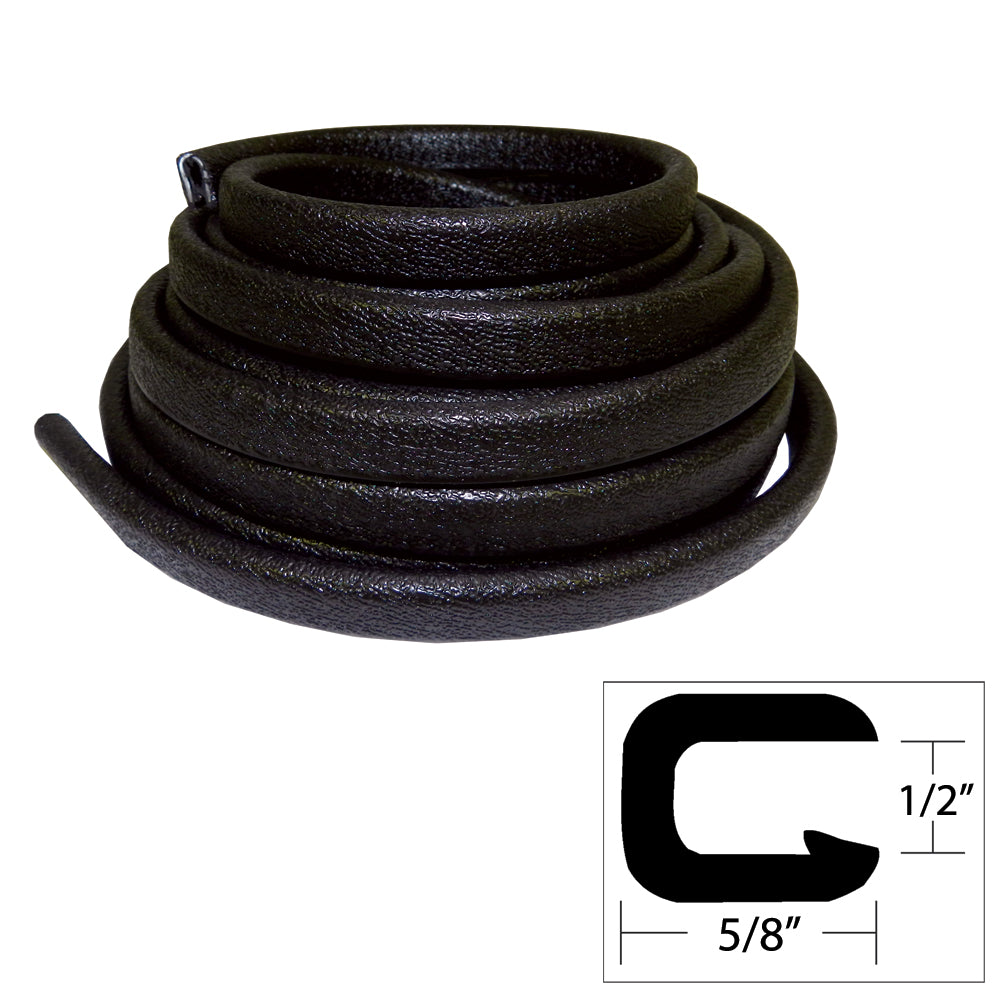 TACO Flexible Vinyl Trim – 1/2″ Opening x “W x 25’L – Black [V30-1316B25-1]
