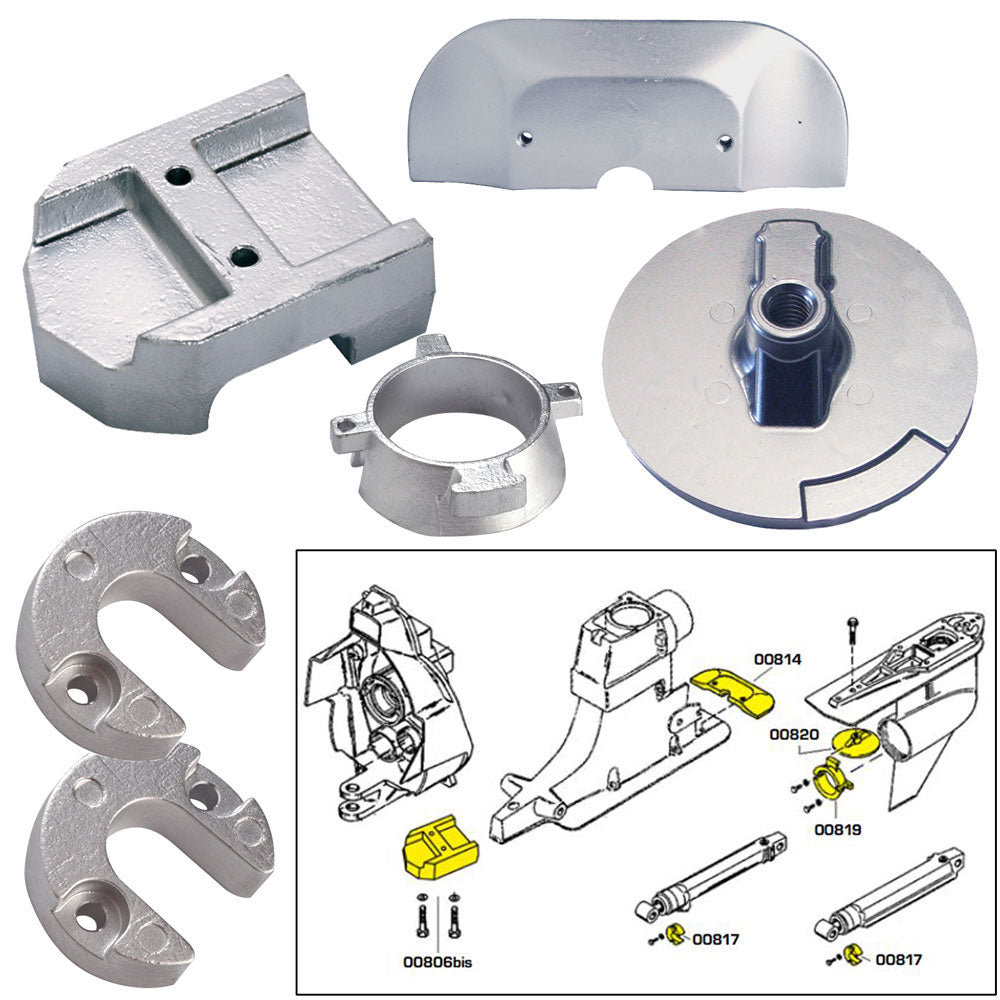 Tecnoseal Anode Kit w/Hardware – Mercury Alpha 1 Gen 2 – Magnesium [20801MG]