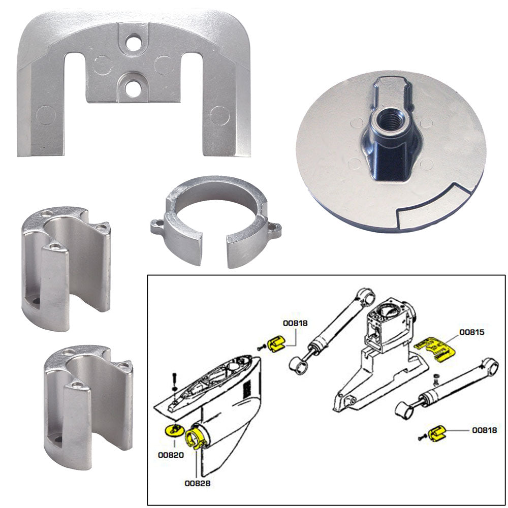 Tecnoseal Anode Kit w/Hardware – Mercury Bravo 1 – Aluminum [20803AL]