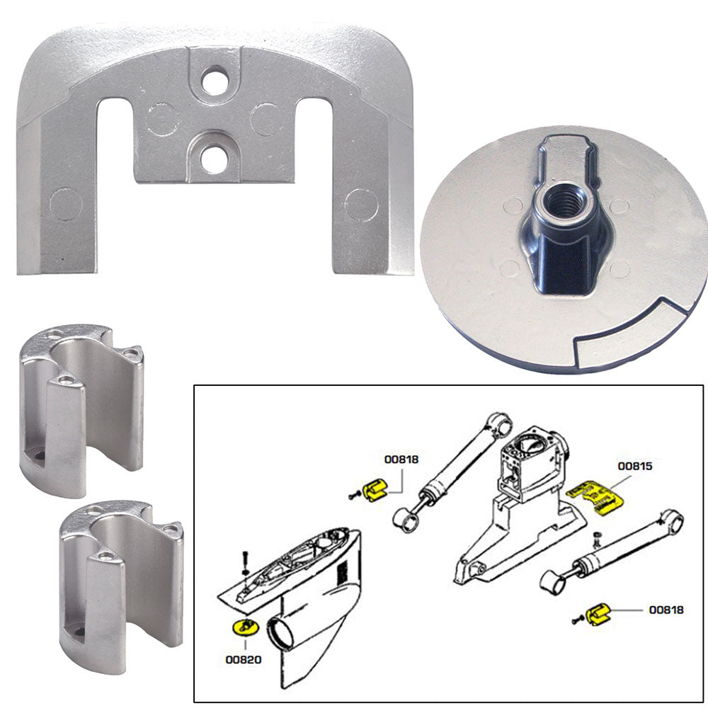 Tecnoseal Anode Kit w/Hardware – Mercury Bravo 2-3 up to 2003 – Magnesium [20804MG]