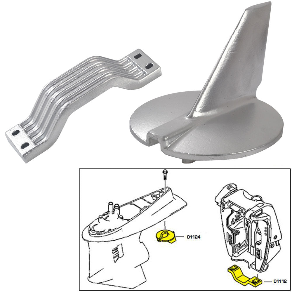 Tecnoseal Anode Kit w/Hardware – Yamaha 200-250HP – Aluminum [21104AL]