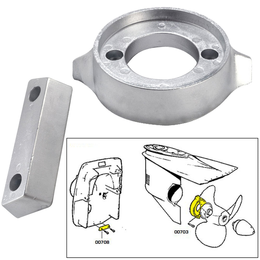 Tecnoseal Anode Kit w/Hardware – Volvo 290 – Zinc [20705]