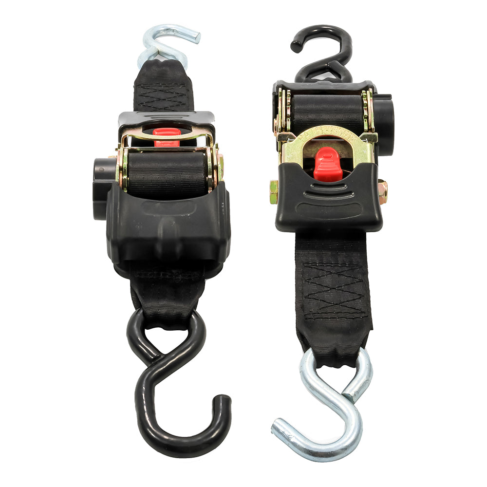 Camco Retractable Tie Down Straps – 2″ Width 6 Dual Hooks [50031]
