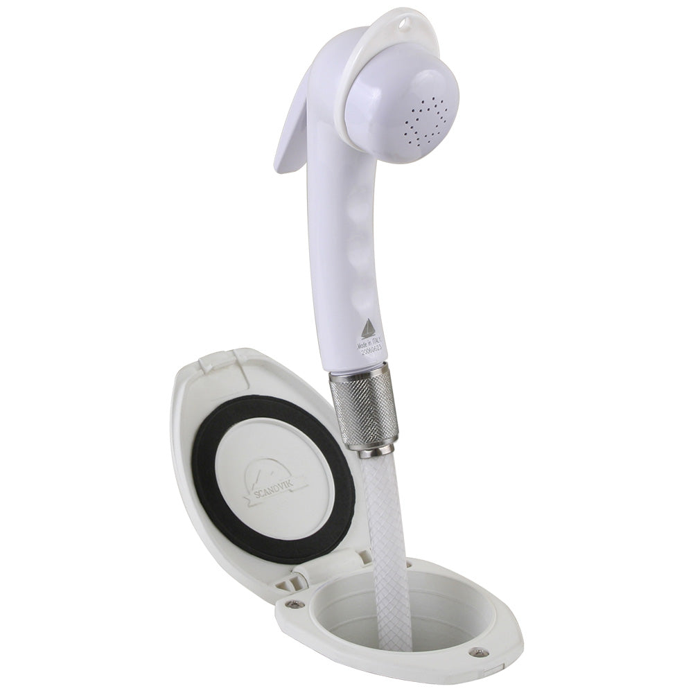 Scandvik Recessed Shower w/6 White Hose – Euro Trigger Sprayer [12107P]