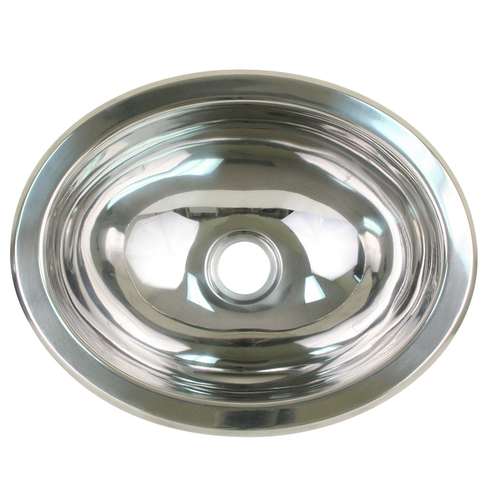 Scandvik Polished SS Oval Sink – 13.25″ x 10.5″ [10280]