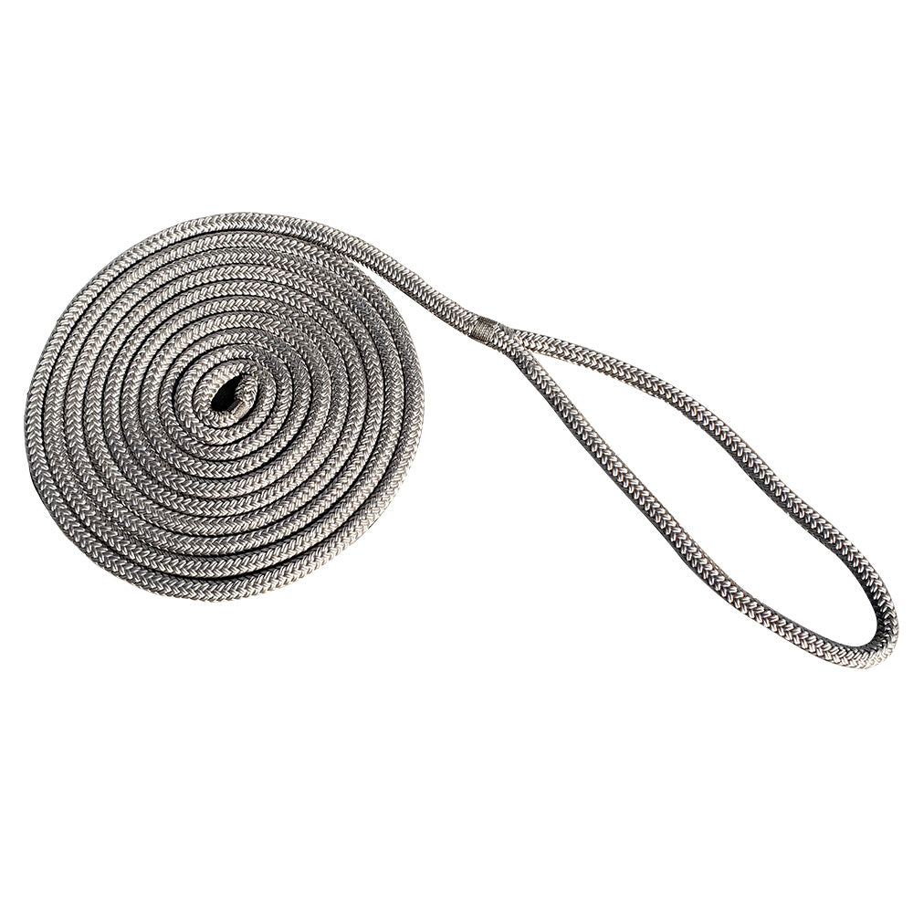 New England Rope 3/4″ x 25 Nylon Double Braid Dock Line – Grey [5058-24-00025]