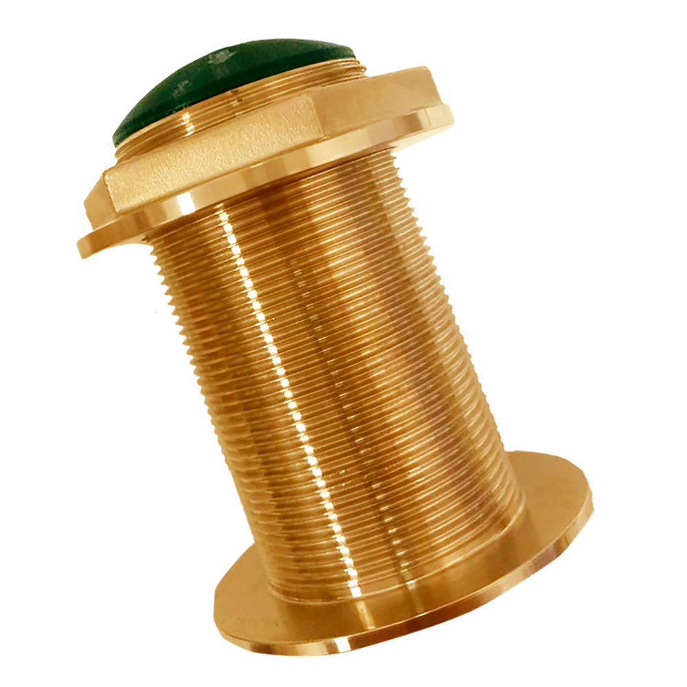 Echonautics Bronze Low-Profile Thru-Hull Medium-Frequency CHIRP Transducer – 600W, 18 Tilt, 80-130kHz [BT70MA600-18]