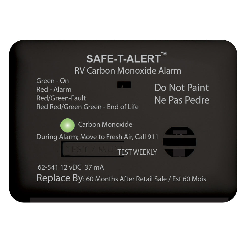 Safe-T-Alert 62 Series Carbon Monoxide Alarm – 12V – RV Surface Mount – Black [62-541-BL]