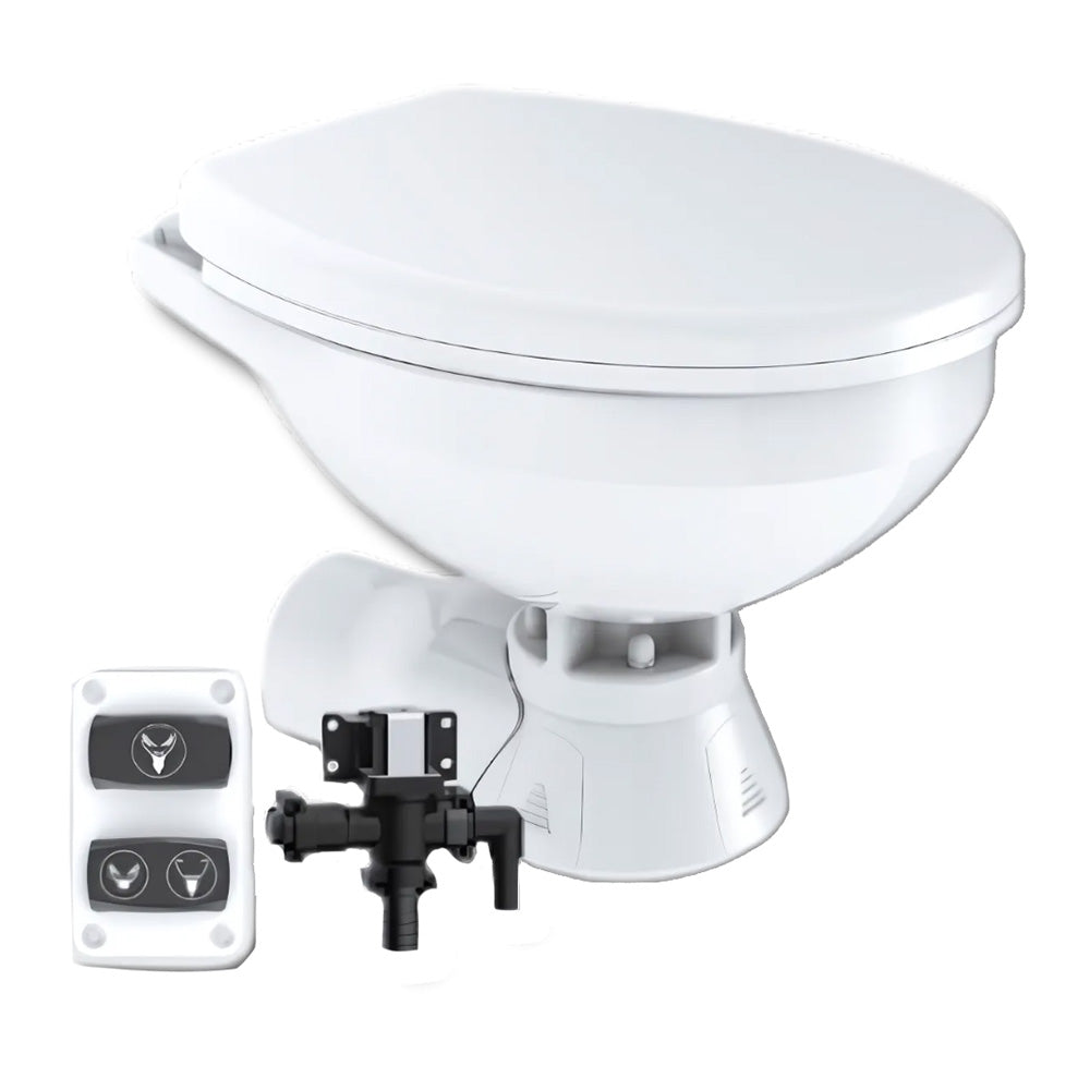 Commodore Quiet Flush Electric Toilet – Rear Macerator w/Solenoid Valve – Regular Size [CM3RMT]