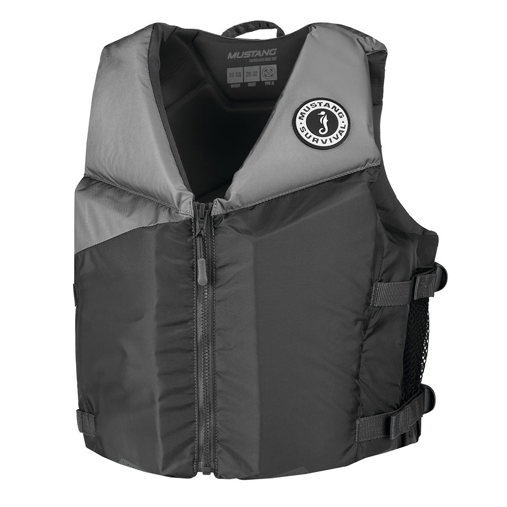 Mustang Young Adult REV Foam Vest – Grey/Light Grey/Fluorescent Yellow – Universal [MV360002-821-0]