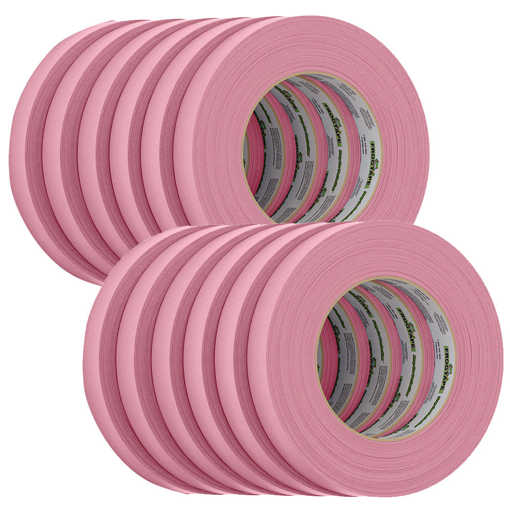FrogTape CP 325 Medium-High Adhesion Masking Tape – 18MM x 55M x 12-Pack – Pink – Rated f/325F [106025]
