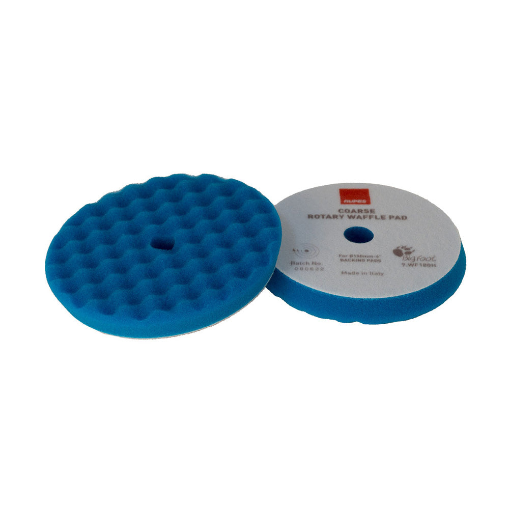 RUPES Velcro Waffle Coarse Polishing Foam Pad f/Rotary Polishers 180mm – Blue [9.WF180H]