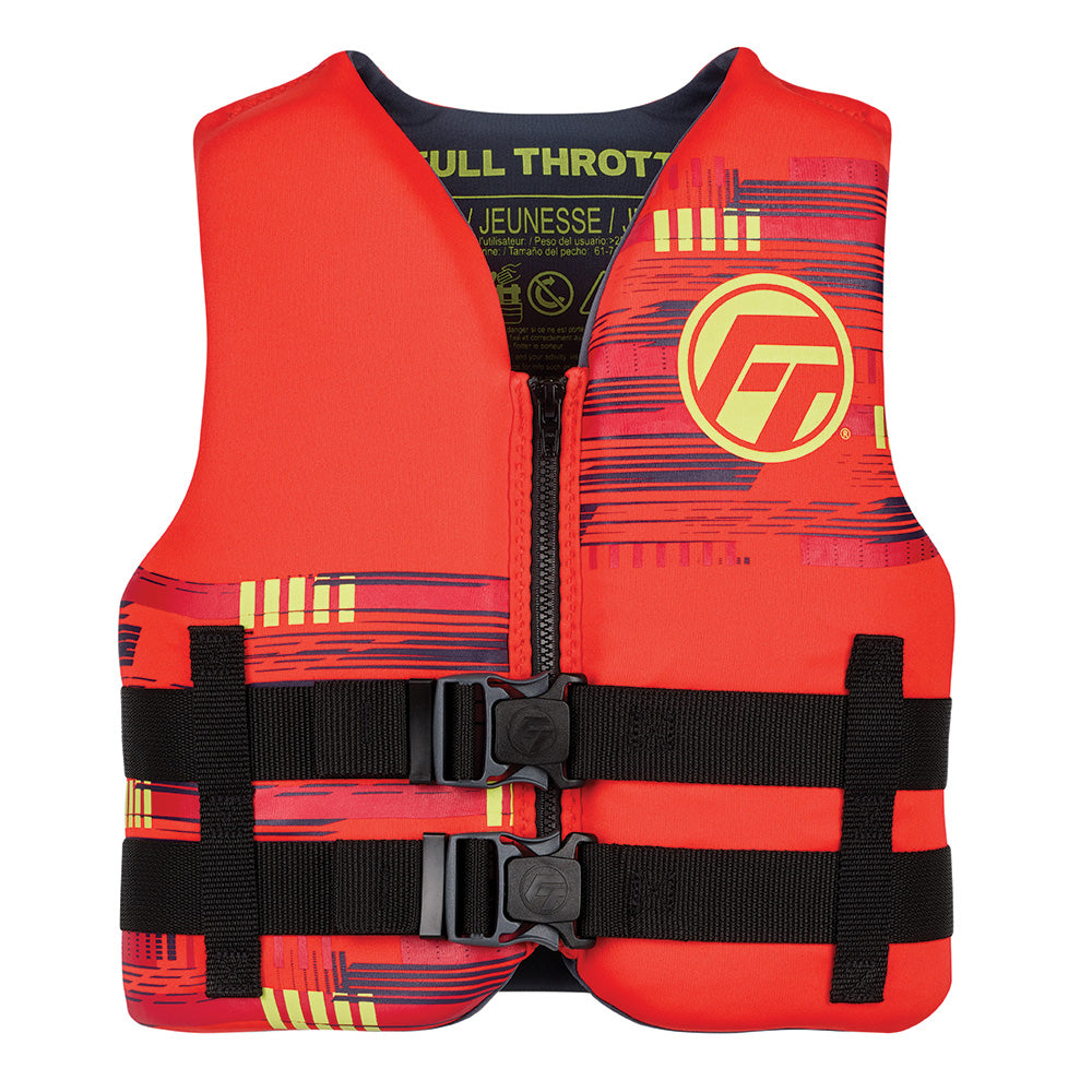 Full Throttle Youth Rapid-Dry Life Jacket – Red [142100-100-002-26]