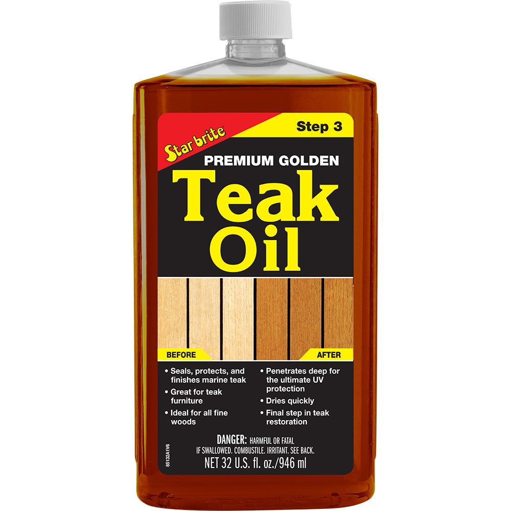 Star brite Premium Golden Teak Oil – Step 3 – 32 oz [85132]