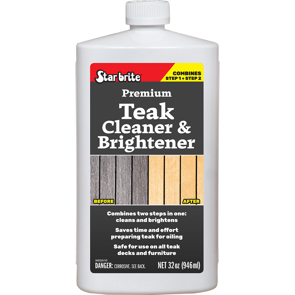 Star brite Premium Teak Cleaner  Brightener – Restore  Enhance Wood Grain – 32 oz [94932]