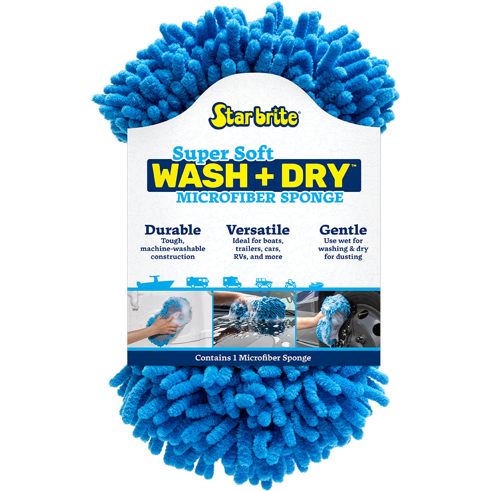 Star brite Microfiber Reggae Sponge – Blue, Dual-Sided Scrubbing  Dusting [40078]