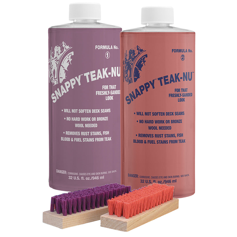 Snappy Teak-Nu Kit – 32 oz w/Formula No. 1 – 32 oz, Formula No. 2 – 32 oz,  Bristle Brush [STN-QKIT]