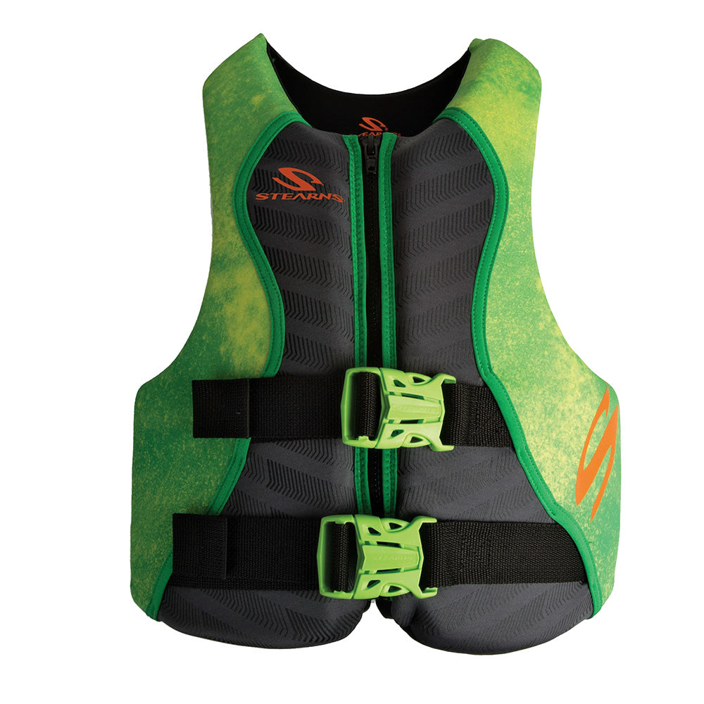 Stearns Youth Hydroprene Life Vest – Type III – Green – 50-90lbs [2000037956]