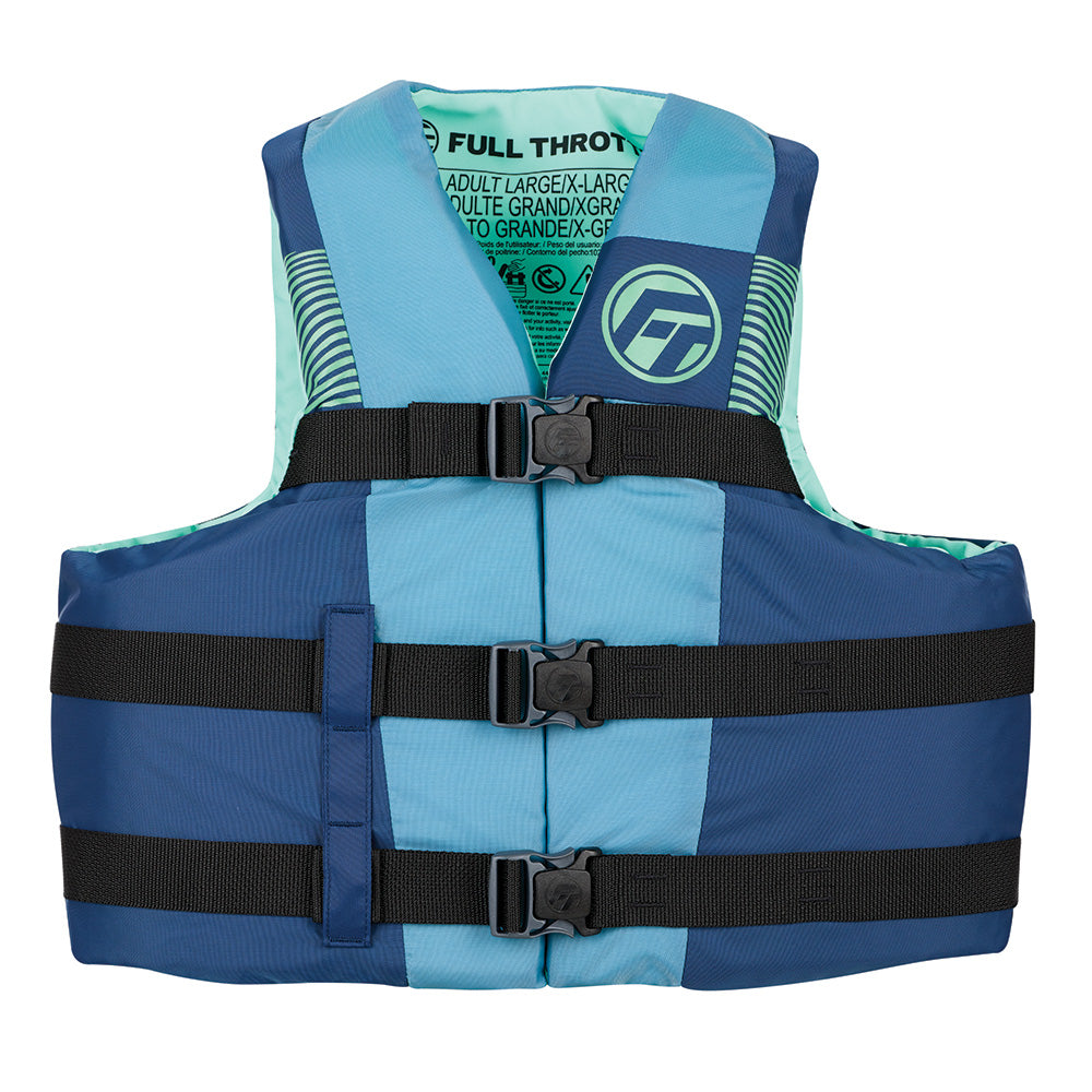 Full Throttle Adult Nylon Life Jacket – L/XL – Blue [112200-500-050-26]