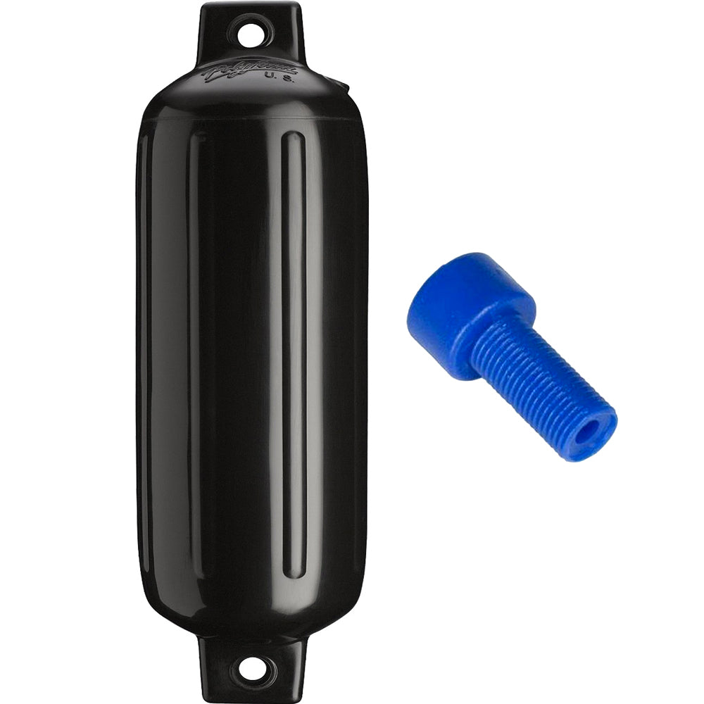 Polyform G-4 Twin Eye Fender 6.5″ x 22″ – Black w/Adapter [G-4 BLACK W/AIR ADAPTER]