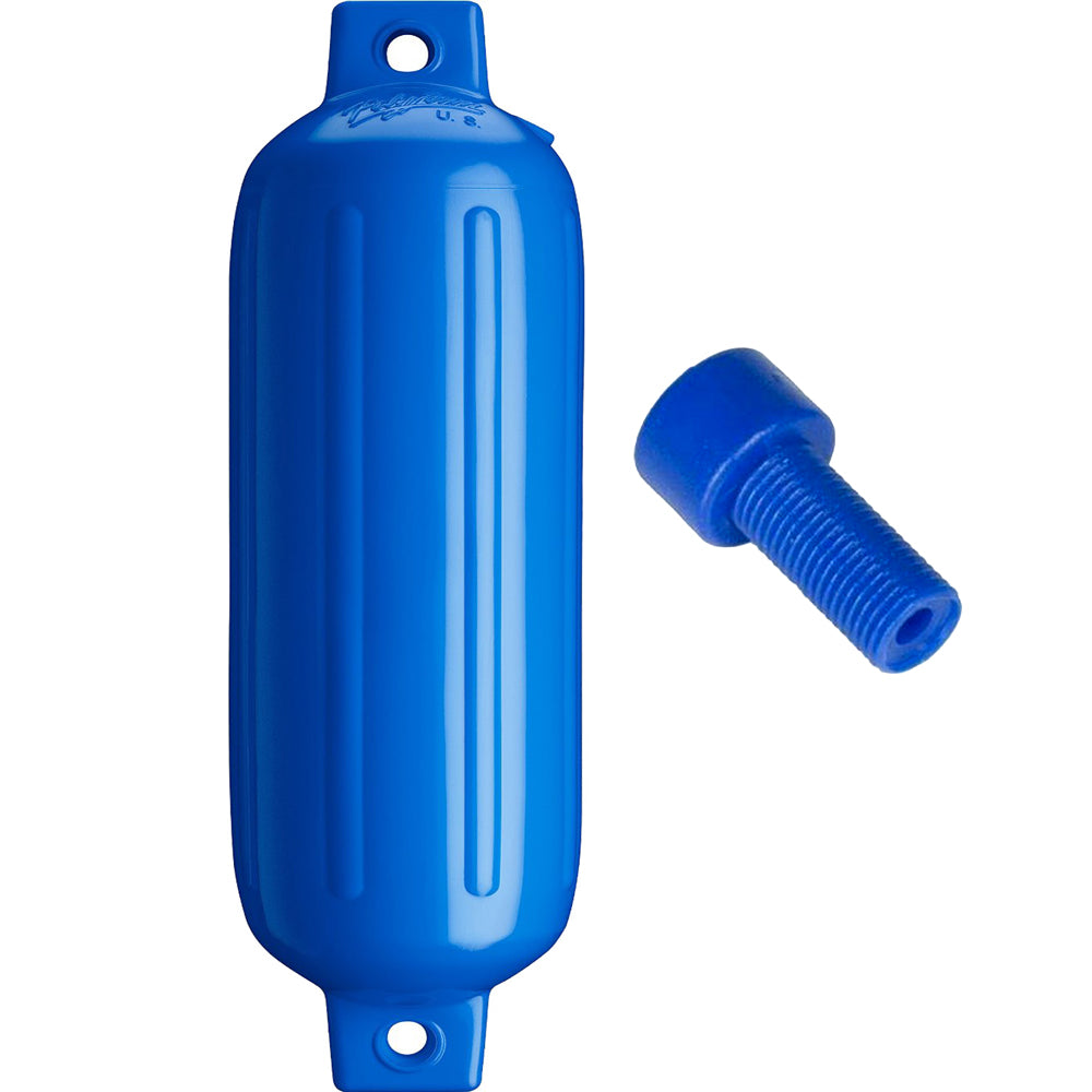 Polyform G-4 Twin Eye Fender 6.5″ x 22″ – Blue w/Adapter [G-4 BLUE W/AIR ADAPTER]