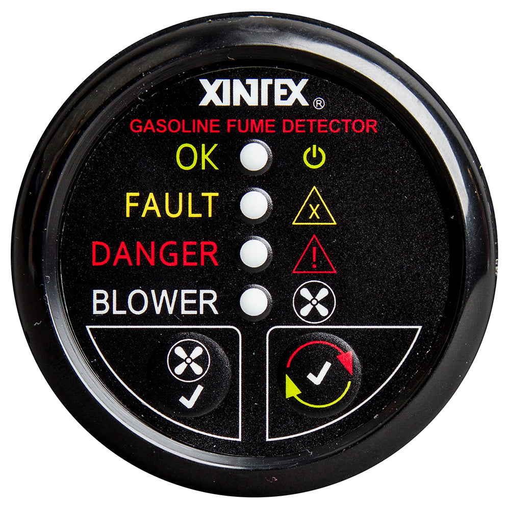 Fireboy-Xintex Gasoline Fume Detector w/Blower Control – Black Bezel – 12V  [G-1BB-R]