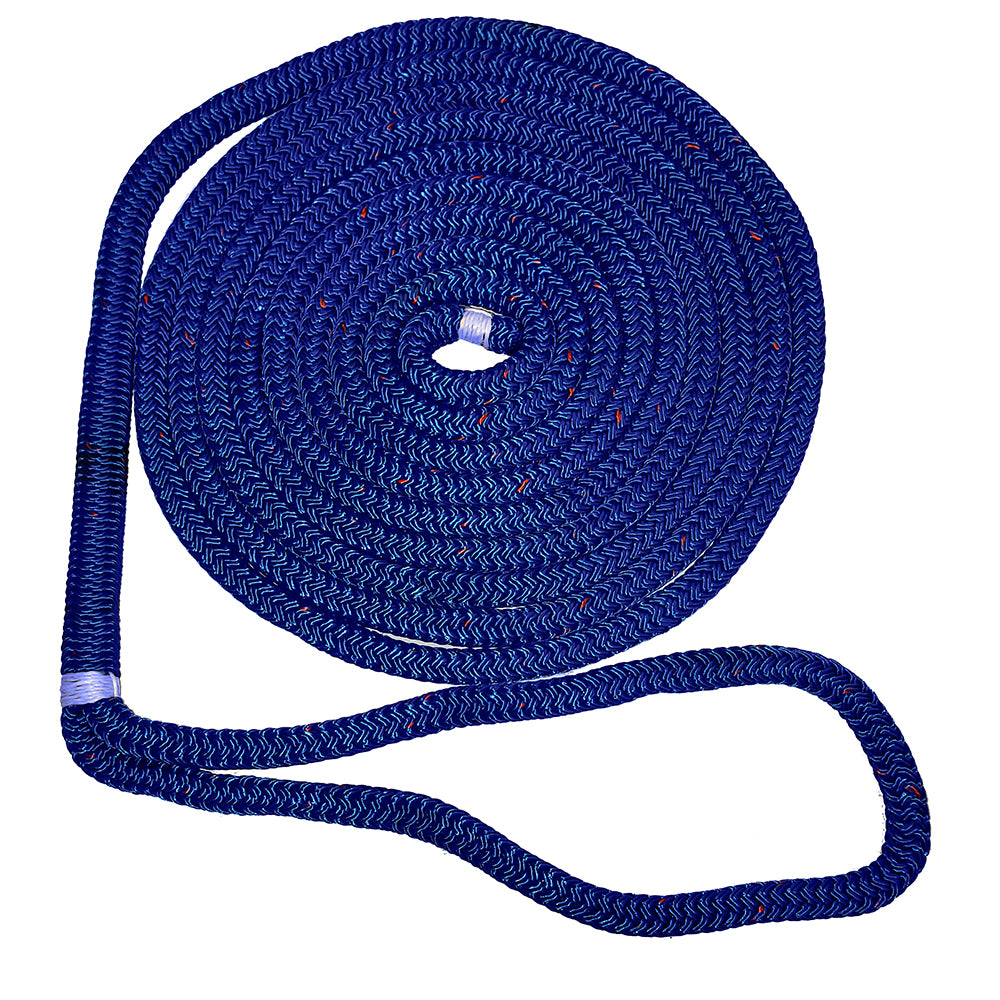 New England Ropes 5/8″ Double Braid Dock Line – Blue w/Tracer – 15 [C5053-20-00015]