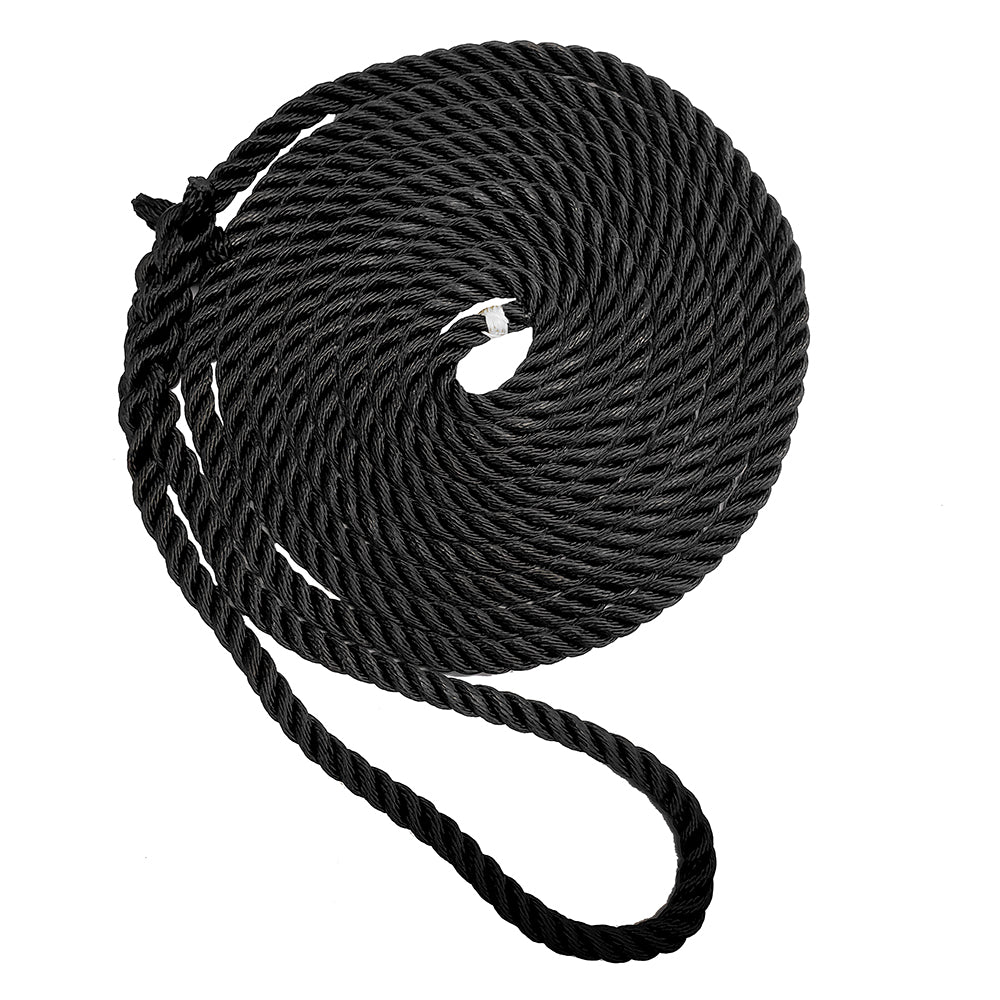 New England Ropes 3/4″ Premium 3-Strand Dock Line – Black – 35 [C6054-24-00035]