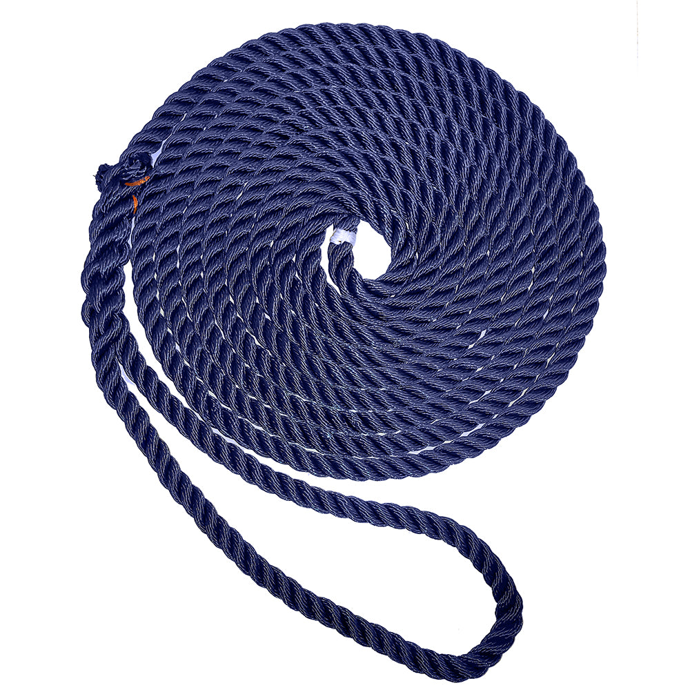 New England Ropes 3/8″ Premium 3-Strand Dock Line – Navy Blue – 25 [C6053-12-00025]