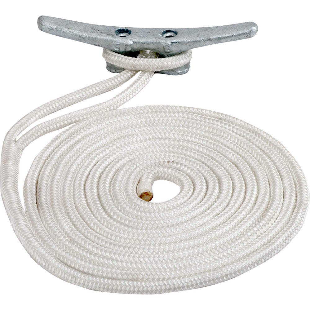 Sea-Dog Double Braided Nylon Dock Line – 5/8″ x 50 – White [302116050WH-1]
