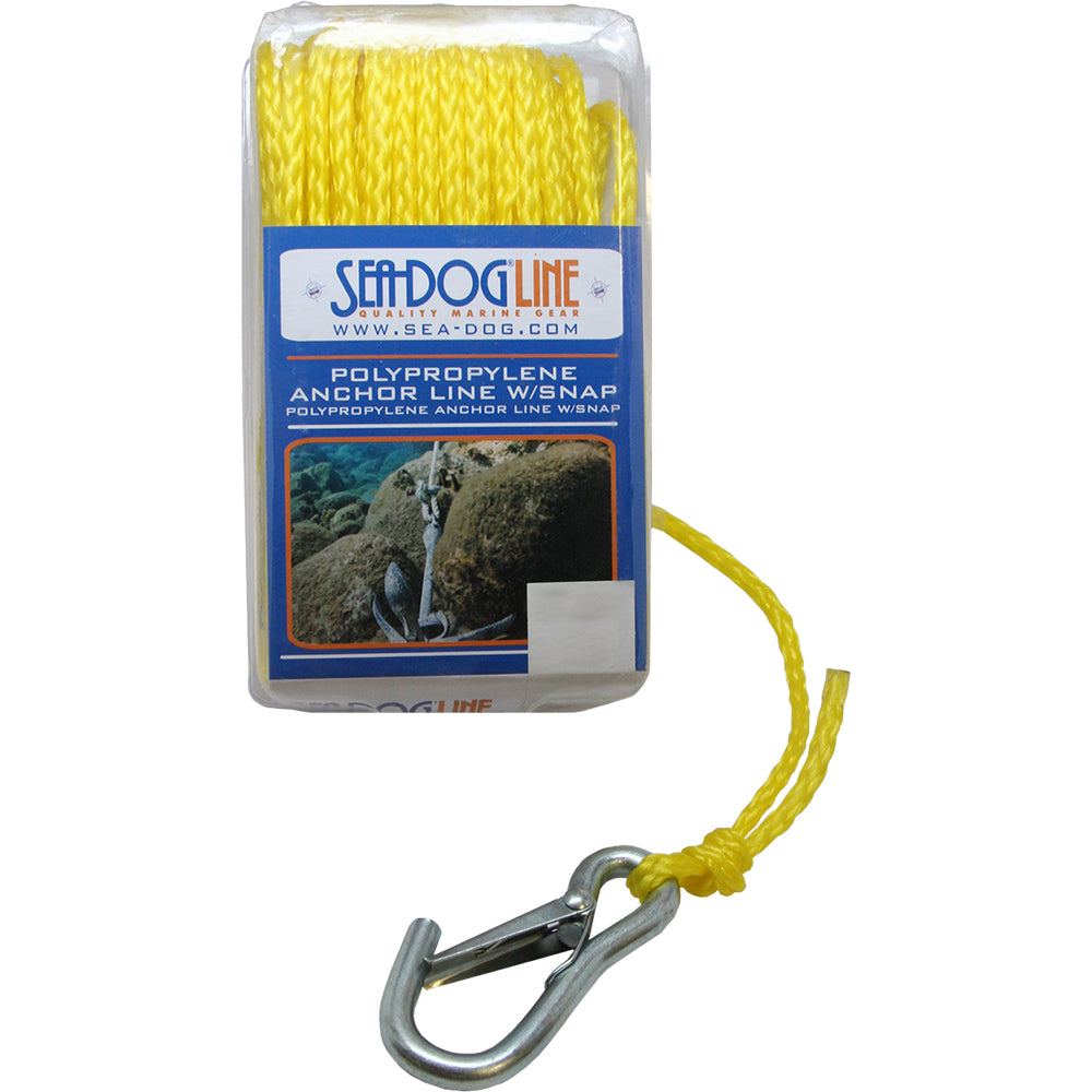 Sea-Dog Poly Pro Anchor Line w/Snap – 1/4″ x 50 – Yellow [304206050YW-1]
