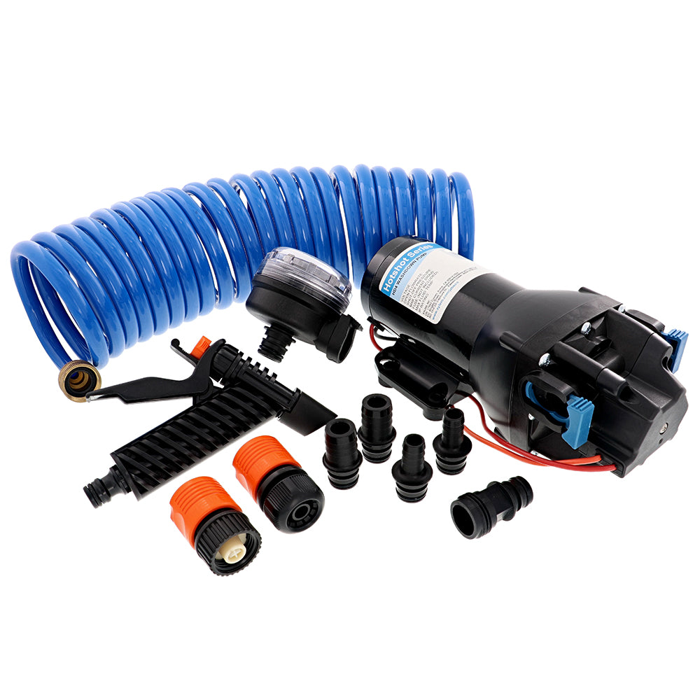 Jabsco HotShot HD4 Heavy Duty Washdown Pump w/25 HoseCoil – 12V – 4 GPM – 60 PSI [Q401J-118N-4A]